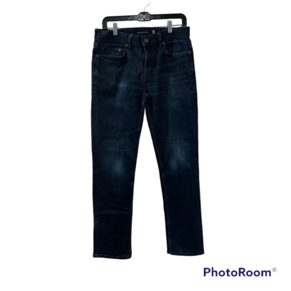 Banana Republic Mens Dark Washed Blue Slim Straight Leg Denim Jeans Size 32 x 32
